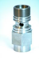 Stainless Steel high pressure  valve machined using a lathe and mill.